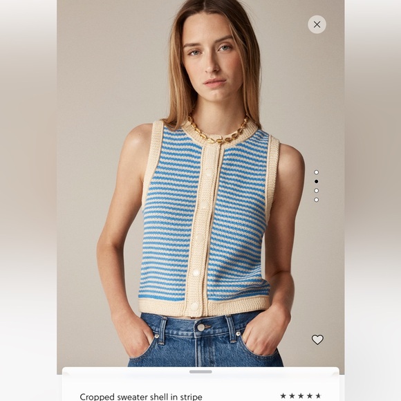 J. Crew Tops - J.Crew striped cotton sweater sleeveless size S